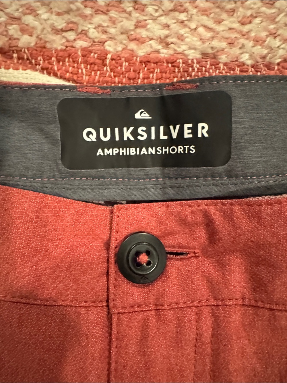 Quiksilver Rust Red Amphibian Shorts with Gray Waistband